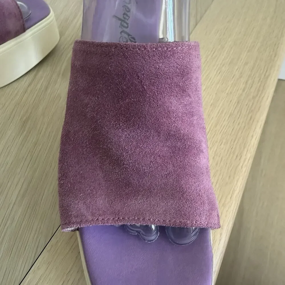Free People Suede Zoe Platform Orchid Pavillion Women’s Size 39 Made In Italy